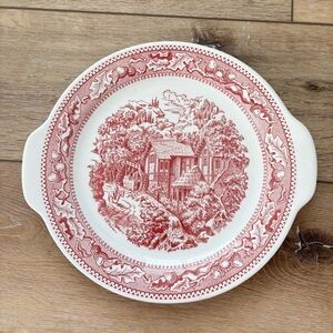 VTG Royal China Memory Lane Handled Cake Plate Dessert Tray 1965 made in USA
